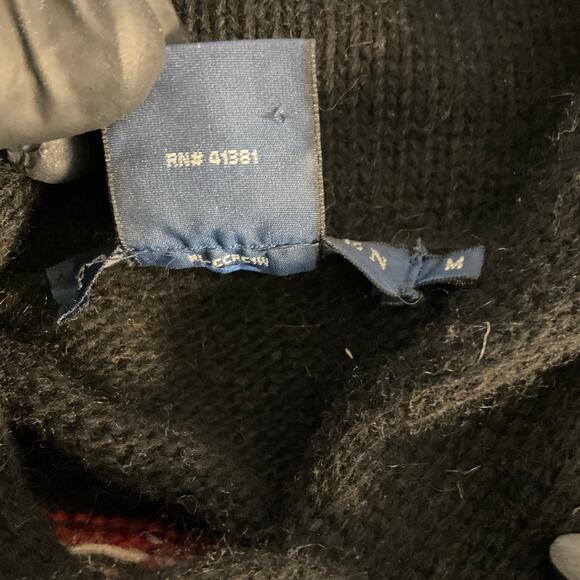 Ralph Lauren Black Wool Angora Cashmere Blend Fair Isle Sweater Dress Size M - Picture 6 of 9